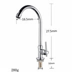 Kitchen Faucet Big Bend Universal Tube Single Cold Wash Basin Sink Faucet Household Rotatable Vertical Faucet