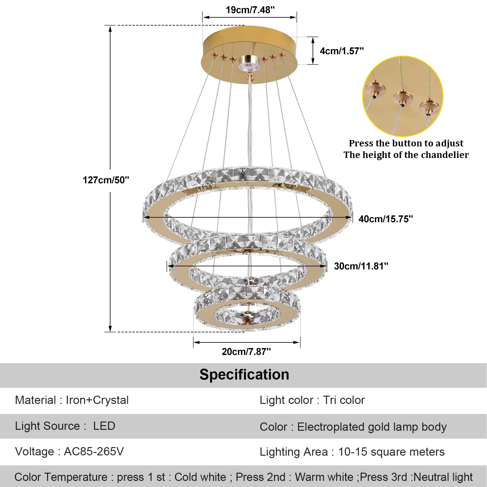Crystal Pendant Light Led Chandelier Modern Ceiling Hanging Lamp Living Dining Room Nordic Kitchen Island Decor Lustre Fixture