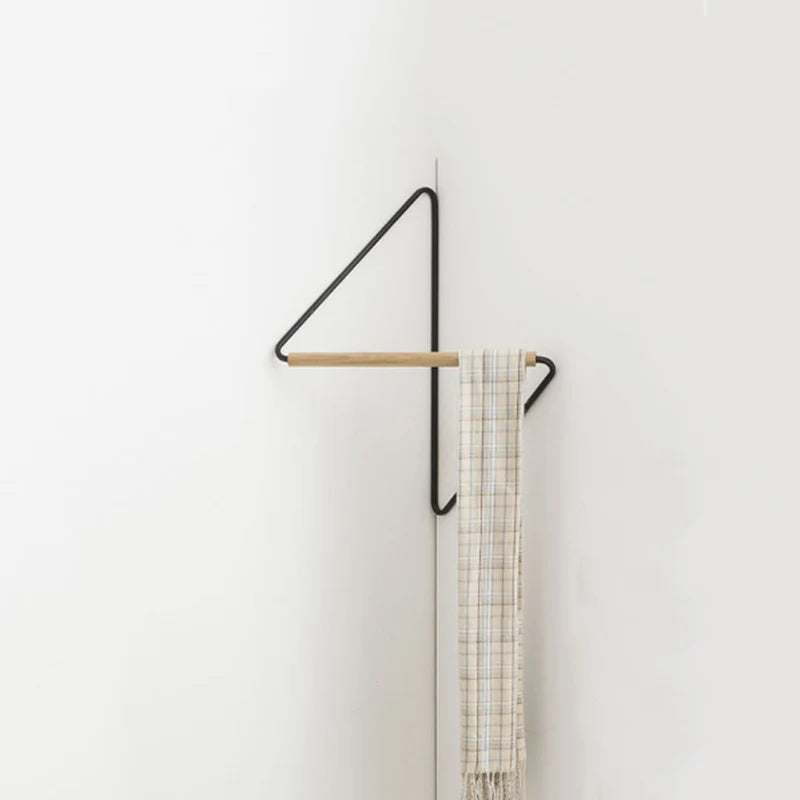 Nordic Wood Wall Hanger Clothes Rack Corner Hat Rack Wall Decoration Corner Clothes Organizer Portable Wall Storage Furniture