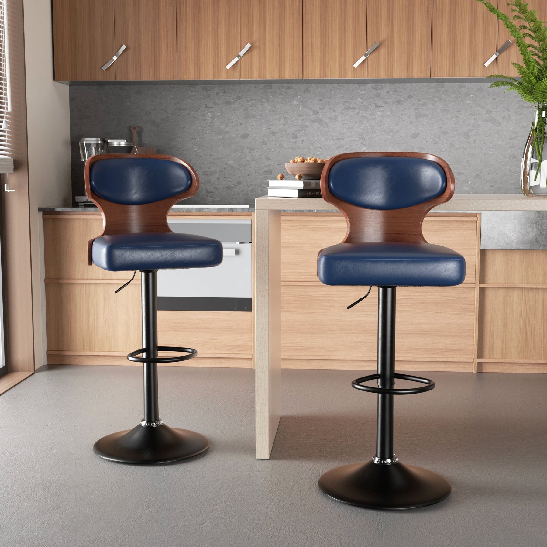 Home Bar Stools with Backrest (2-Pack)
