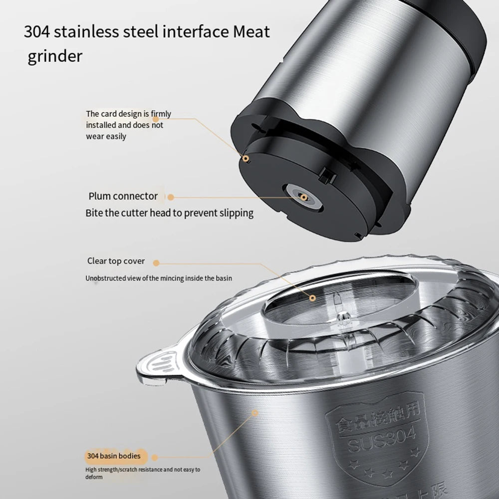 3L / 2L Electric Meat Grinder Machine 110V 220V Stainless Steel Meat Mincer Blender for Kitchen Food Processor Crusher Mixer 다지기