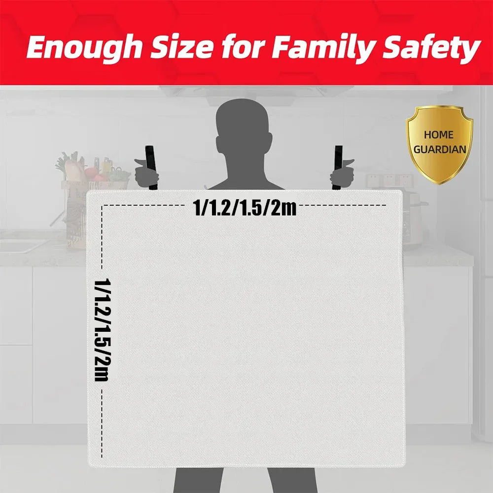 4 Size Square Fire Blankets Fiberglass Retardant Fire Suppression Emergency Survival Kit for People Home Car Kitchen Safety