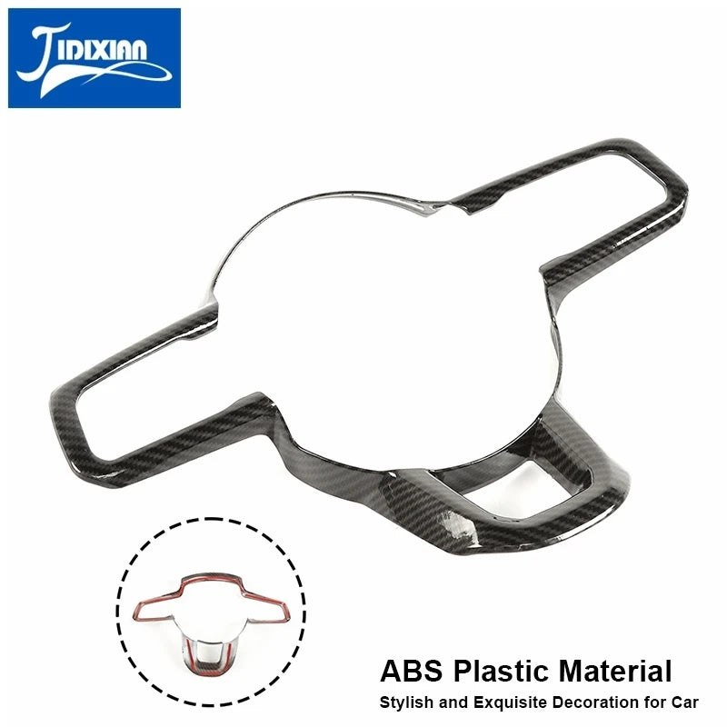 JIDIXIAN fit for Jeep Wrangler JL for Gladiator JT 2018 2019 2020 2021 2022 2023 2024 Car Steering Wheel Decoration Panel Cover