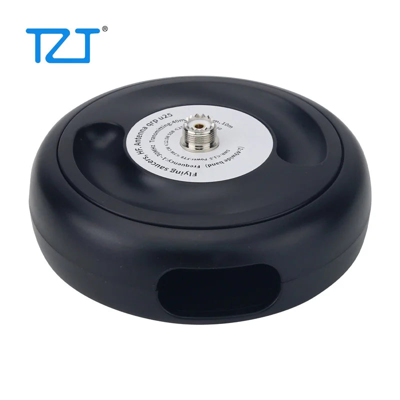TZT 1-30MHz 25W Flying Saucer HF Antenna QRP U25 Shortwave Antenna with Low Power for Amateur Radio