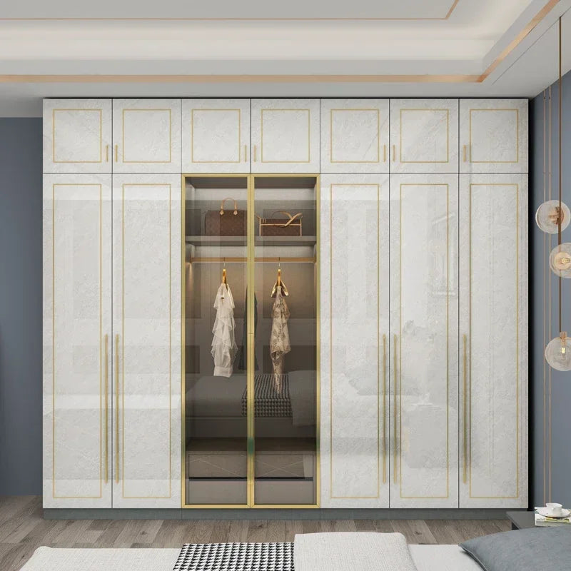 Designer Folding Economic Space Saving Wardrobe Living Room Cabinet Bedroom Set Bed Dresser Partitions Armario Salon Furniture