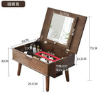 Storage Wood Vanity Table Mirror Nordic Modern Luxury Bedroom Dresser Makeup Drawers Beauty Schmink Tisch Bedroom Furniture