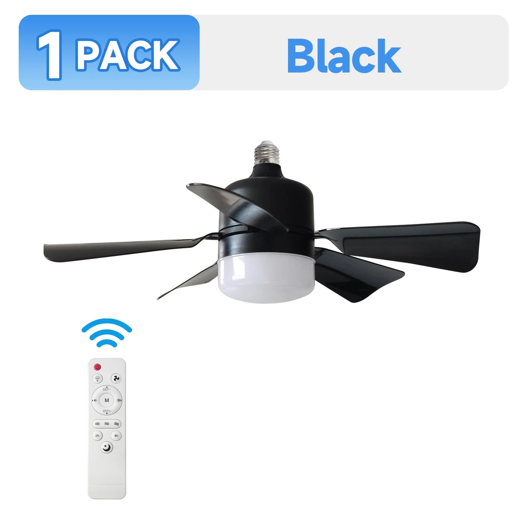 LED Ceiling Fan Light E27 with Remote, Dimmable, Speed Change, Suitabl