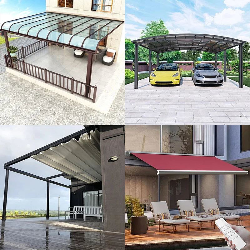 Outdoor Aluminium Folding Courtyards Terrace Outside 3X6M Pavilion Eaves Tents Gazebo Pergola Sunroom Door Awning Gazebos