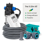 25-5M 60W Pump Adjustable Spray Nozzle Timer Watering Systems Quick Connection 1/4" Hose Misting Automatic Irrigation Kit Garden