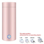 EU Plug Mini Portable Electrothermal Cup 400ML Travel Electric Kettle Heating Water Insulation Integrated Teapot Travel Thermos