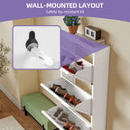 YITAHOME Thin 3-Drawer Shoe Cabinet - Space-Saving Steel Design with Ventilation for Entryway/Hallway