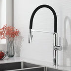 Gunmetal Rubber Kitchen Faucet Mixer Rotation Pull Down Stream Sprayer Taps Hot And Cold Water Single Hole Single Handle Faucet