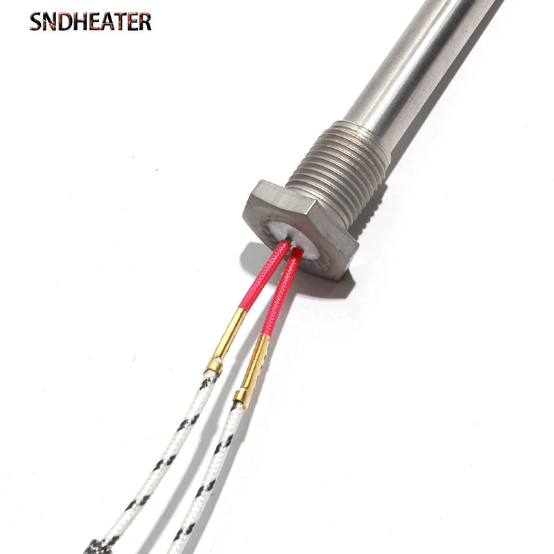 SNDHEATER 12V 24V 36V M16 Thread Cartridge Heating Element with Nut 12x100MM 50W/100W/200W Low Voltage Heater Rod for Water Tank