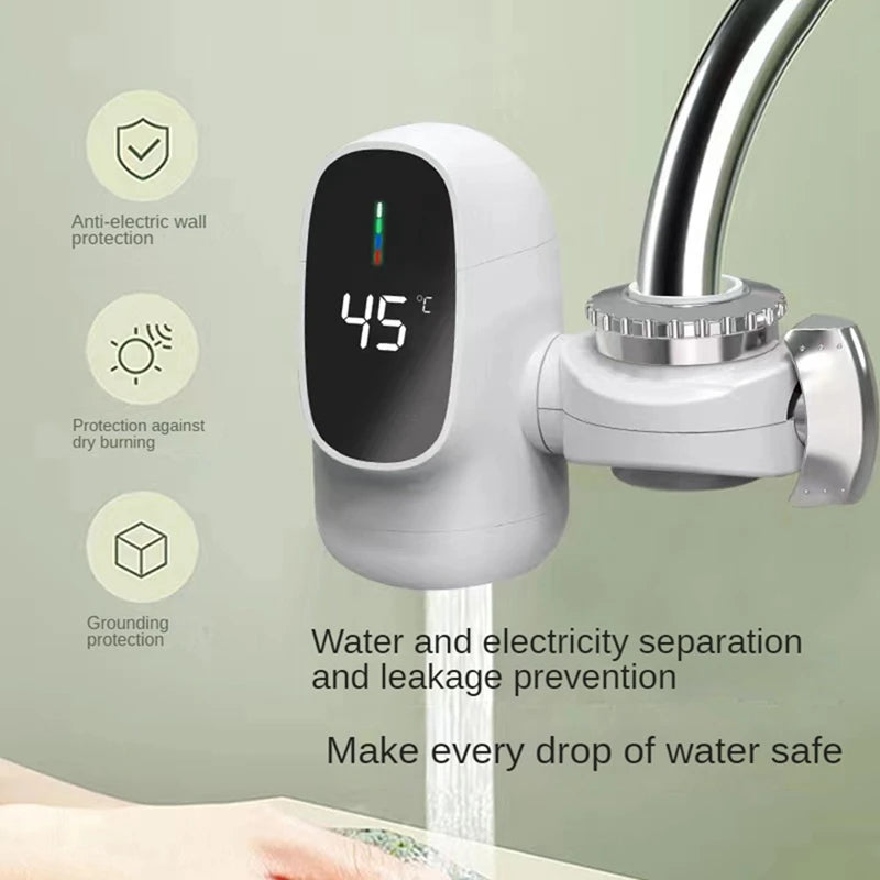 DIDI 3000W Instant Electric Hot Water Heater Faucet Digital Display Heating Tap Water Heater For Bathroom Faucet