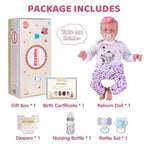 Reborn Baby Doll Girl 17 Inch Realistic Lifelike Newborn Vinyl Full Body with Feeding Kit Gift for Kids