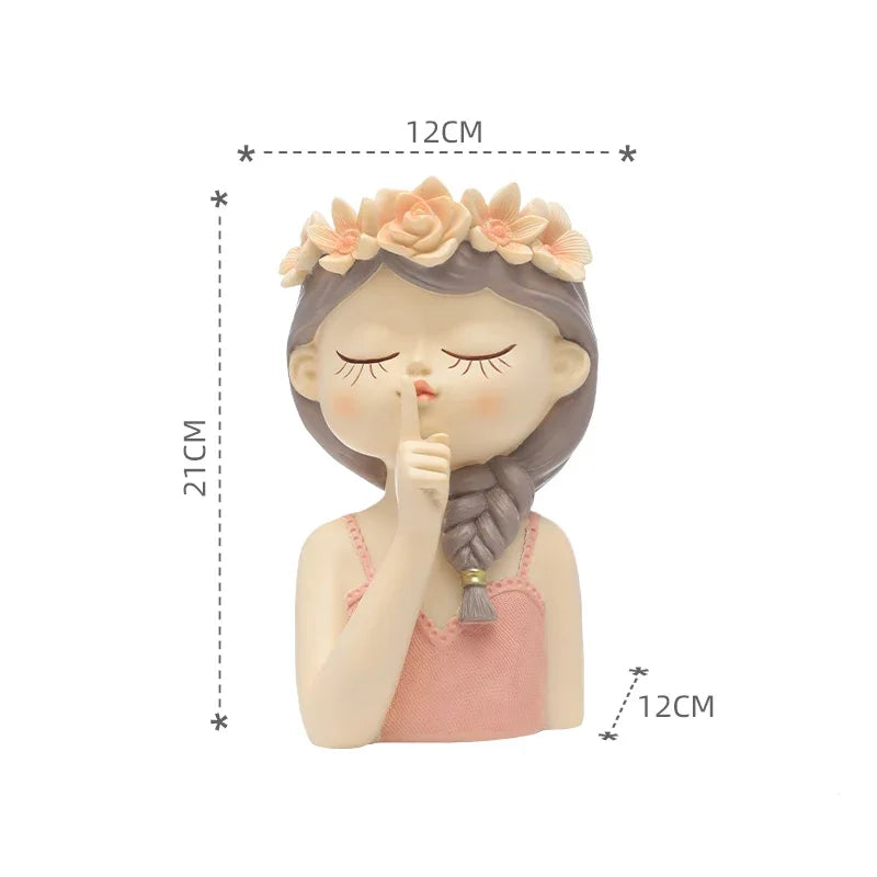 20cm/ 7.8inch Fairy Planter for Succulents Air Plants Resin Cute Girl Flower Pot Decorative Figurines Garden Home Tabletop Decor