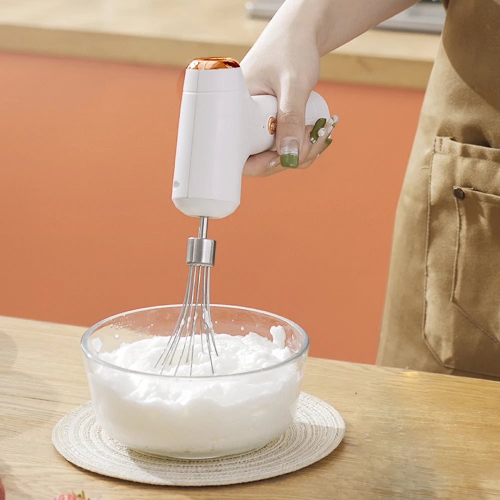 Electric Mixer Mini Electric Whisk with One-Touch Speed Control Stainless Steel Egg Whisk for Kitchen for Baking & Cooking Tools