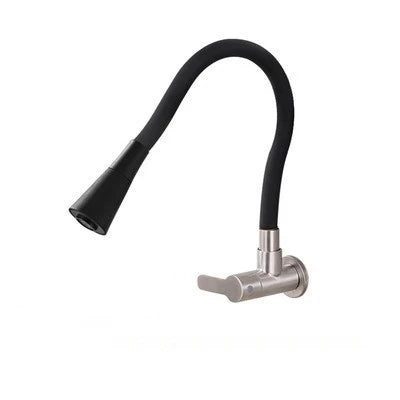 1PC SUS304 Stainless Steel Kitchen Faucet Universal Telescopic Tube Single Cold Tap Wall Mount Thread G1/2'