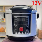 2L Electric Mini Rice Cooker MultiCooker Portable Car Rice Cooker 12V 24V Cooking Machine For Car and Truck English/Russica Menu