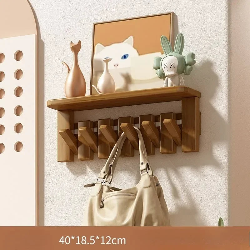 Solid Wood Modern Nordic Creative Wall Clothes Hanger Luxury Living Room Bedroom Clothes Racks Household Storage Home Furniture