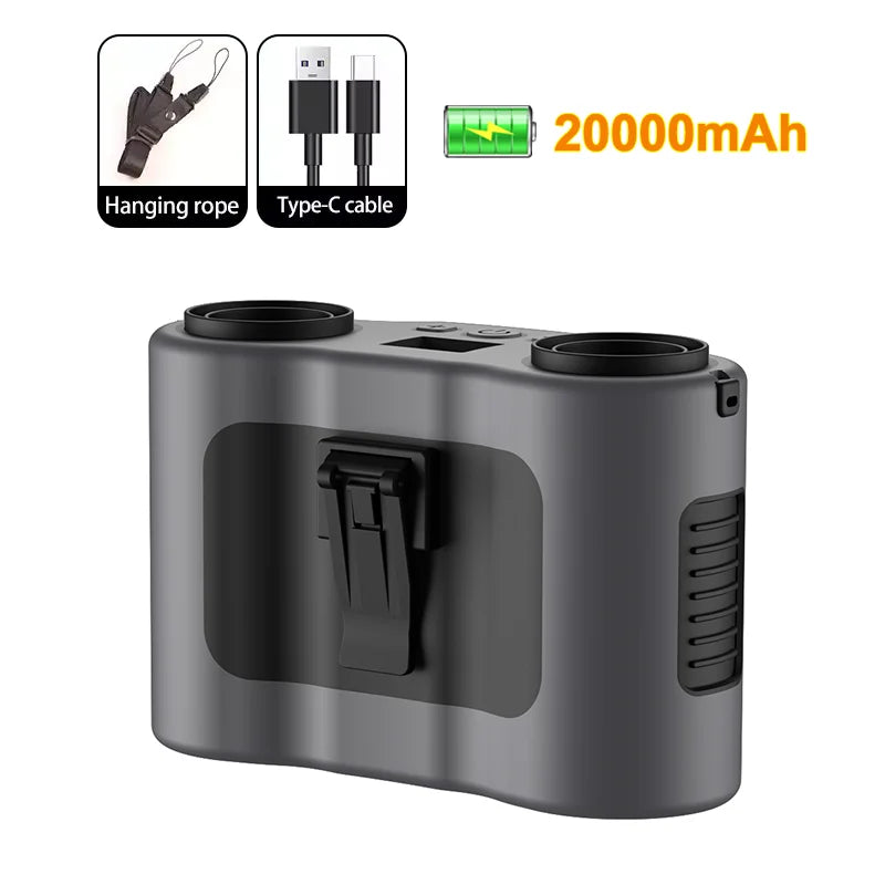 Portable Waist Clip Fan 20000mAh