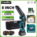 NEWBENY 8 Inch Brushless Electric Chainsaw with Oil Cordless Garden Pruning Chainsaw Woodworking Tool For Makita 18V Battery Pin