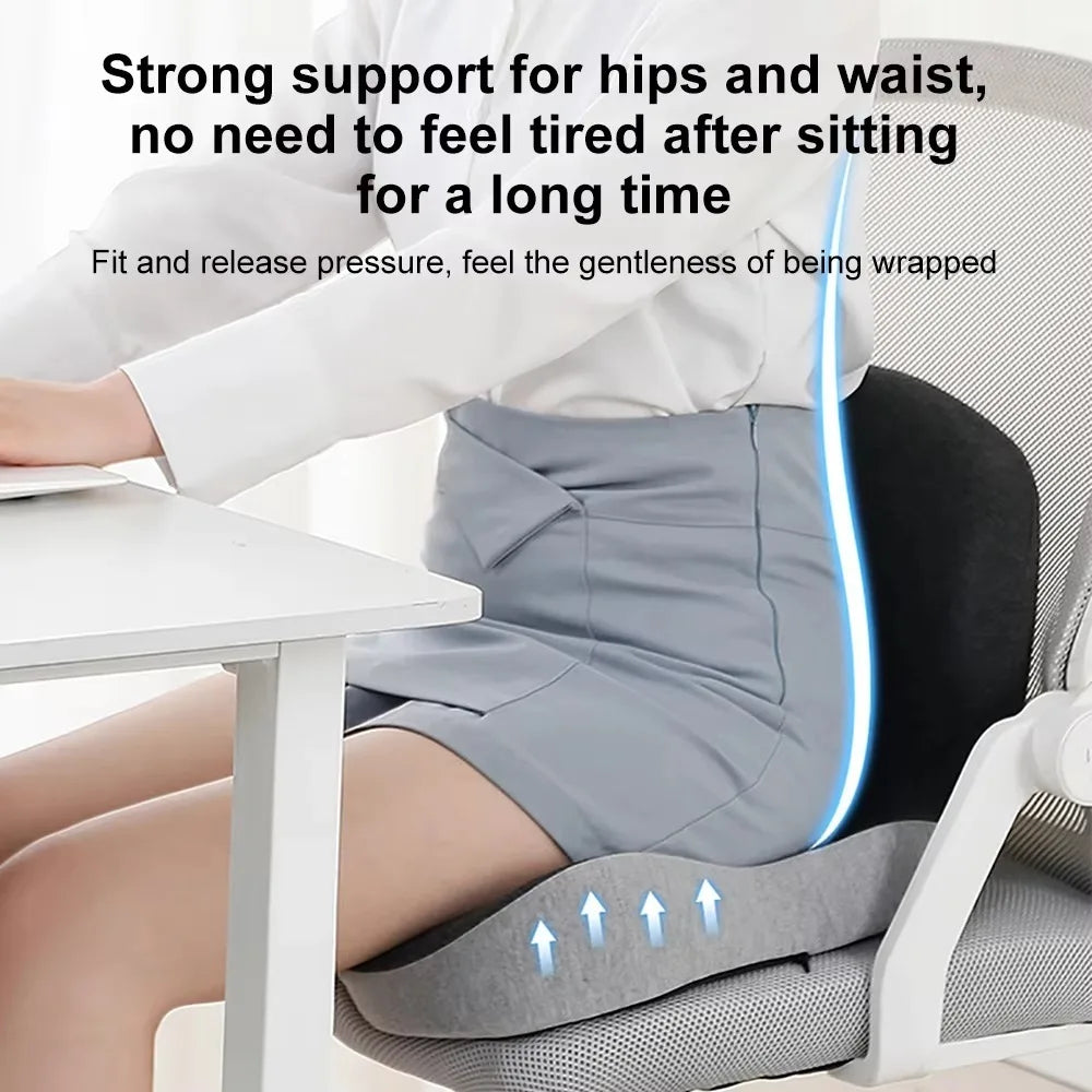 Comfort Memory Foam Backrest Cushion Breathable Non Slip Chair Cushion