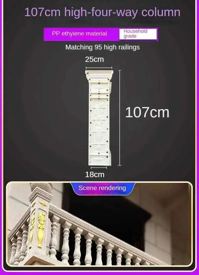 Home Garden Balcony Guardrail Vase Column Roman Column Molds Modern Cement Railing Building Mold European Villa Fence Handrail