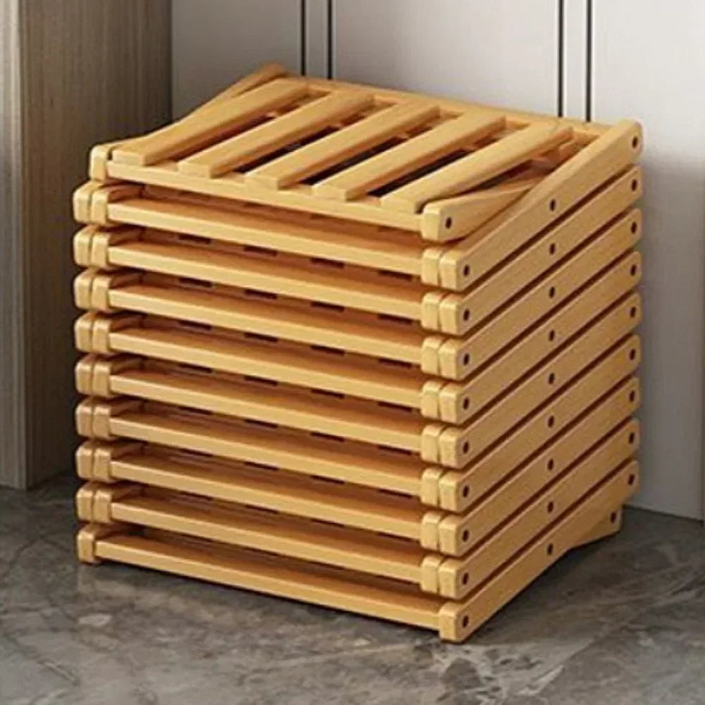 Multi Layer 5/6/7/8/9 Layer Simple Breathable Shoe Shelf Multifunctional Foldable Shoes Shelf Cabinet Simple Bamboo  Saves Space