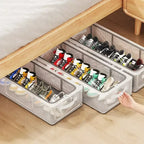 PVC Shoe Storage Foldable Shoes Bags Large Capacity Portable Space Saving Shoes Dust-proof Water-proof Transparent Storage Box