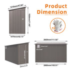 SUSUA 4 x 9 FT Outdoor Storage Shed, Metal Garden Shed Tool House with Sloping Roof,2 vents and 1 Side Open Door for Backyard