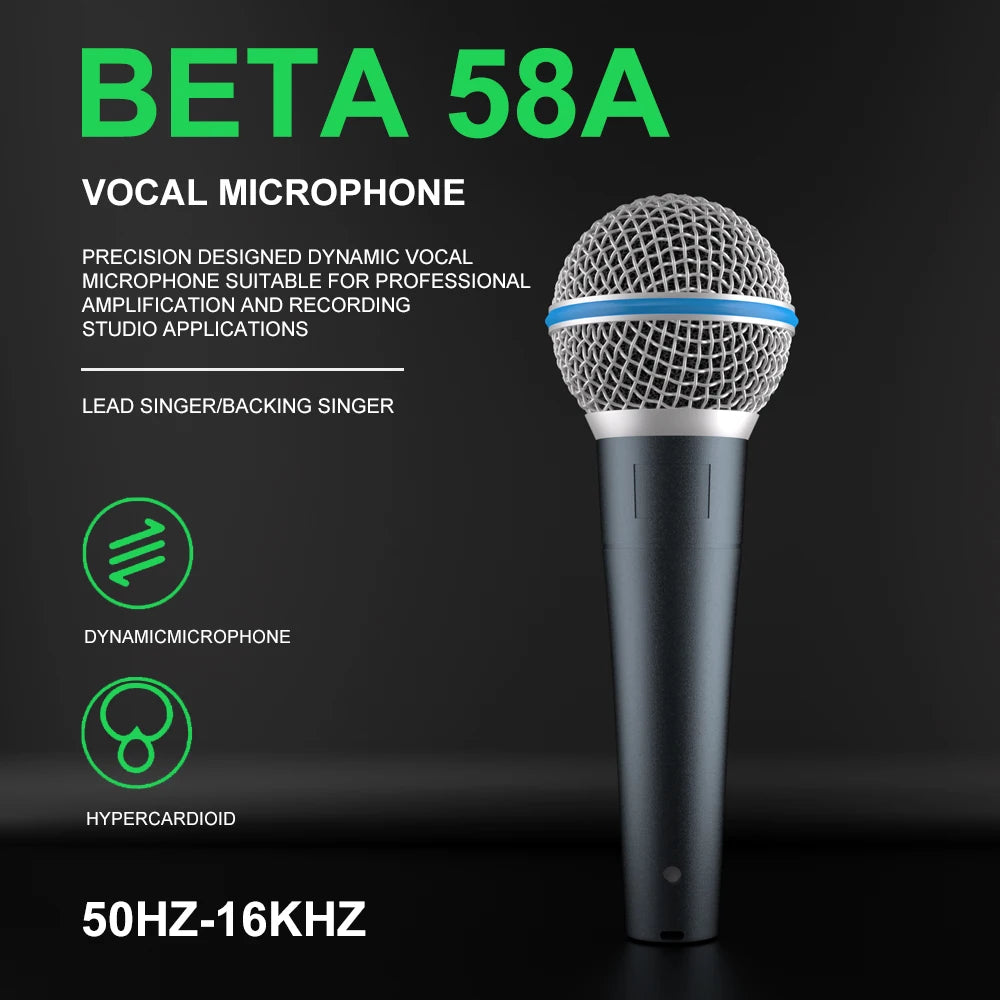Dynamic microphone  BETA 58A Performance For Live Stage Party Show Meeting School Church Capture Crystal-Clear Vocals
