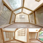 Air Glamping Tents with Hand Pump, Easy Setup Windproof Blow up Tent,4 Season Waterproof Oxford Fabric Infatable Tent