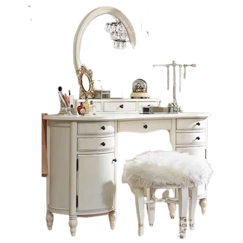 Modern Mirror Dresser Eithe Girl Makeup Luxury Women Wooden Dressing Table Storage White Large Coiffeuse Nordic Home Furniture