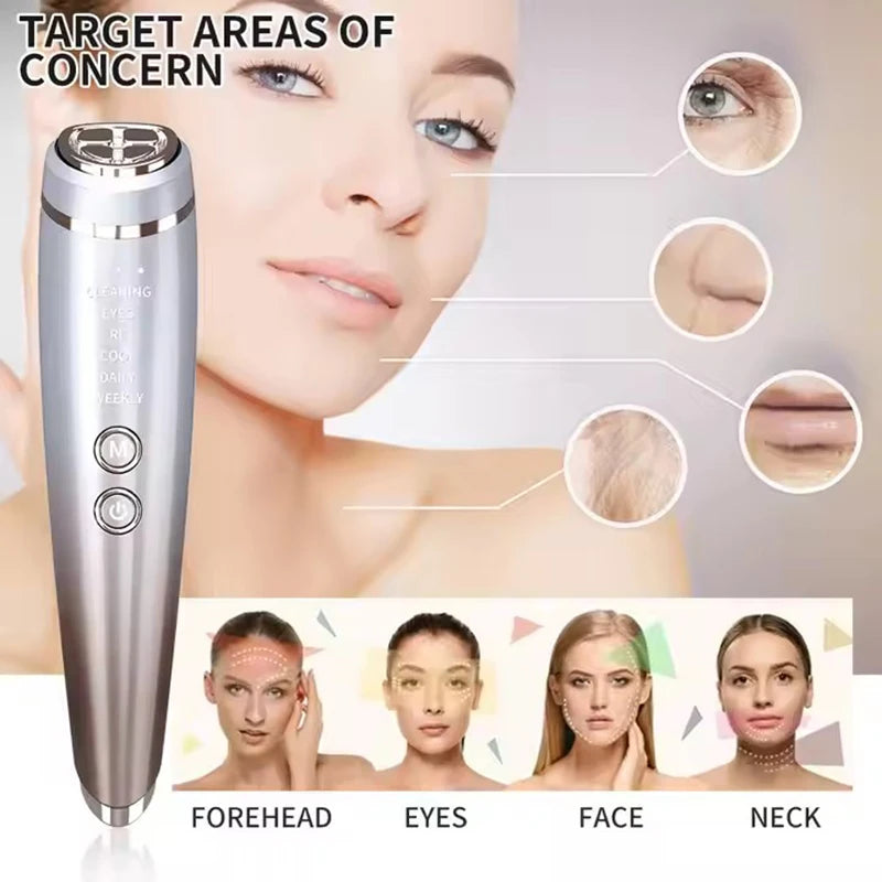 EMS Facial Massager High Frequency 6IN1 Face Lifting Microcurrents for Face and Eyes Tightening  RF Beauty Health Face Care Tool