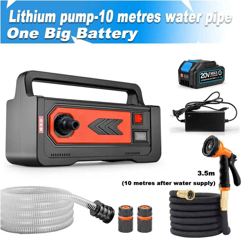 30M Mini Wireless Cordless Water Pump Durable Agricultural Irrigation Car Wash Spraying Home Vegetable Garden Battery Supplies