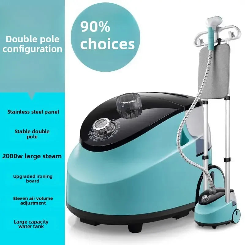 Hot selling household hanging iron with large steam, handheld double bar vertical ironing machine, high-power boosting flat iron