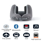 Memory Foam Travel Neck Pillow with Noise Reduction - U-Shaped Bluetooth Music Pillow for Ultimate Comfort on the Go travel