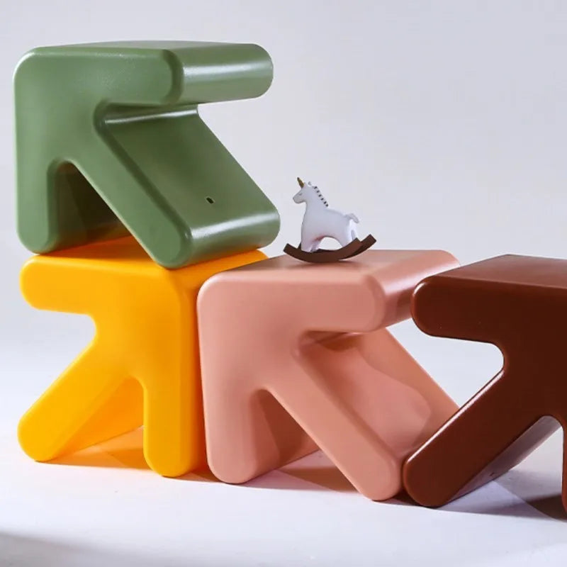 FULL LOVE Nordic Small Stool Household Children's Bench Creative Arrow Thickened Plastic Fitting Room Door Shoe Changing Stool