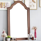 European Solid Wood Mirror Table Bedroom Dresser Amercia Princess Furniture Dark Villa Luxury Carved Makeup Table Dressing Table