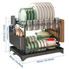 Premium Stainless Steel Dish Rack – Residue-Free Hygienic Drying, Sturdy Carbon Steel Build, Compact Kitchen Organizer