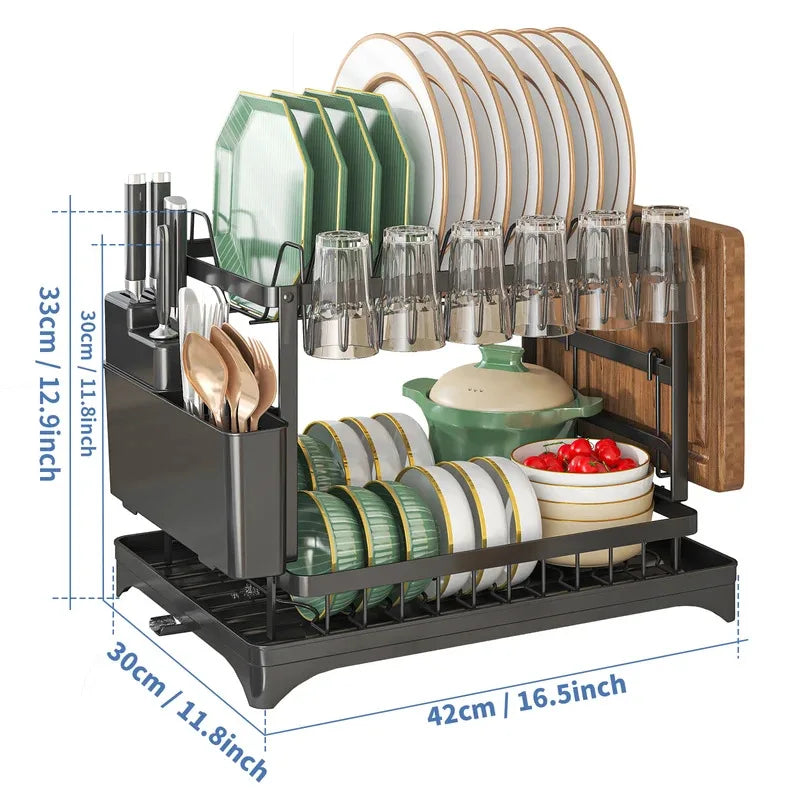 Premium Stainless Steel Dish Rack – Residue-Free Hygienic Drying, Sturdy Carbon Steel Build, Compact Kitchen Organizer