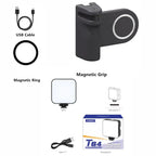 Magnetic CapGrip Magsafe Phone Grip Camera Phone Holder Handheld Selfie Booster w Bluetooth Remote 1/4 Screw for iPhone Android