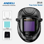 ANDELI Auto Darkening Welding Helmet Large Viewing True Color Solar Powered Welding Mask for TIG MIG ARC Grinding Welder