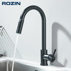 Black Pull Out Kitchen Faucet Deck Mounted Flexible Hot And Cold Water Kitchen Sink Mixer Tap With Stream Shower Modes Nozzle