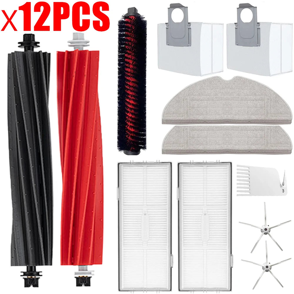 Spare Parts For Roborock S8 S8 Pro Ultra S8+, DuoRoller Main Side Brushes Mop Cloths HEPA Filters Dust Bags Accessories