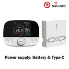 Gas Boiler Wireless Thermostat RF433 Room Temperature Controller Programmable Floor Heating Thermoregulator Battery USB Powered