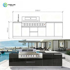 Customized Stainless Steel Modular BBQ Kitchen Cabinet Modern Style Fireproof Eco Friendly Villa Outdoor Cooking Furniture