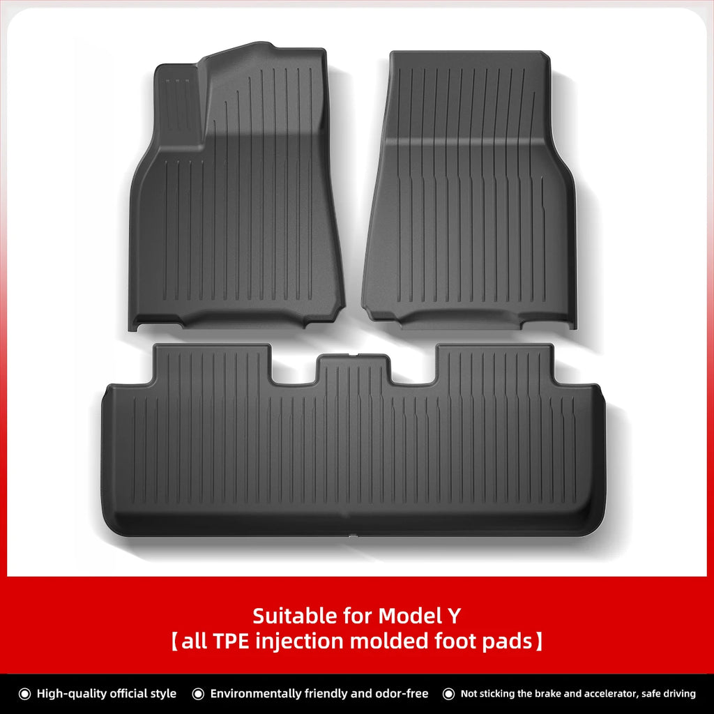 LUCKEASY For Tesla Model Y Floor Mat TPE Waterproof Wear-resistant Protective Mat Model 3 Foot Pad Car Interior Accessories