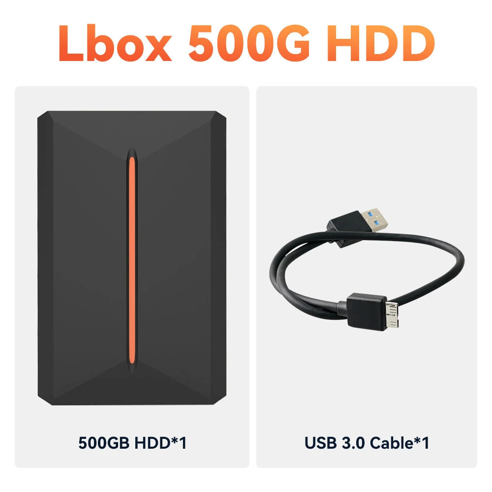 Launchbox 500G Gaming HDD For PS4/PS3/Switch/PS2/WII/WIIU Emulator Game Consoles Built-in 3700 3D/AAA Games For Win PC Plug&Play